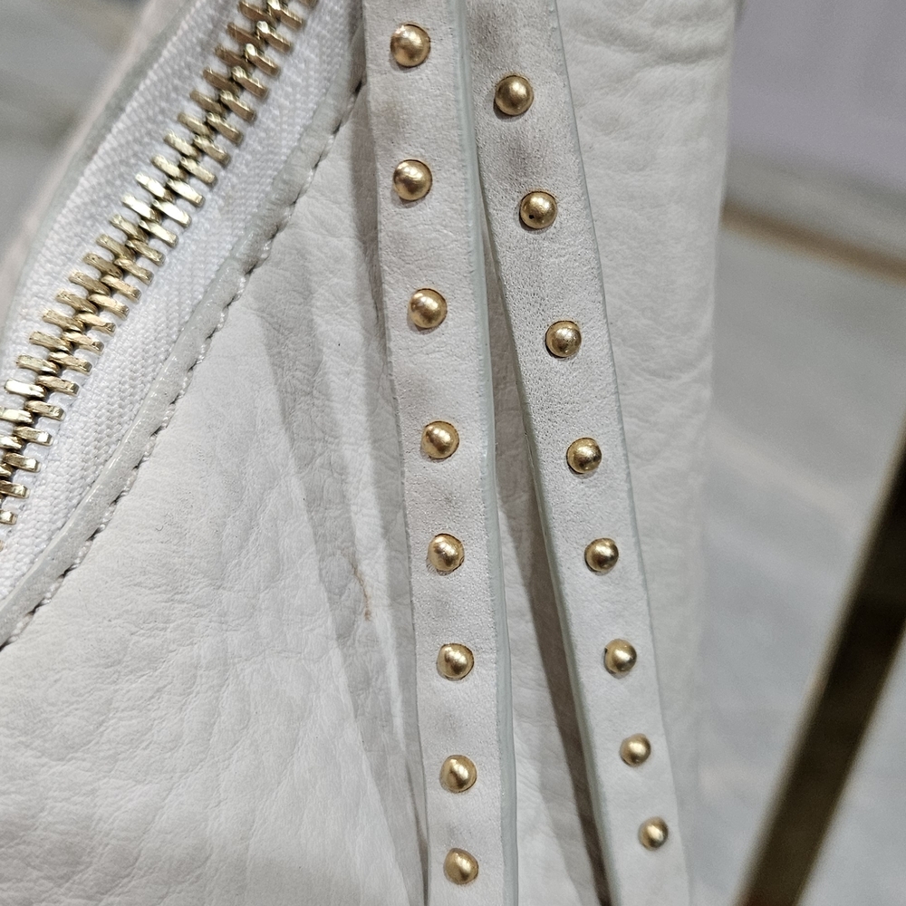 Michael Kors Cream Leather Fringe Hobo Bag Y2K - Picture 13 of 13
